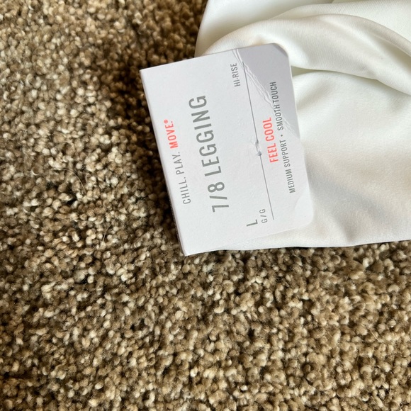 Aerie American Eagle Feel Cool 7/8 Leggings NWT white Women's L - Picture 3 of 3